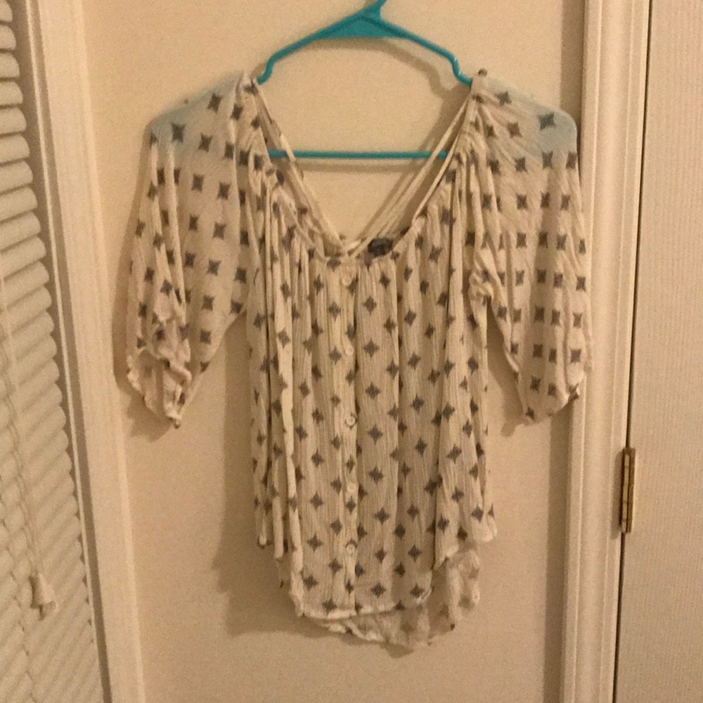 Black and white half sleeve shirt